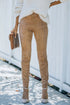 High Waist Faux Suede Skinny Leggings